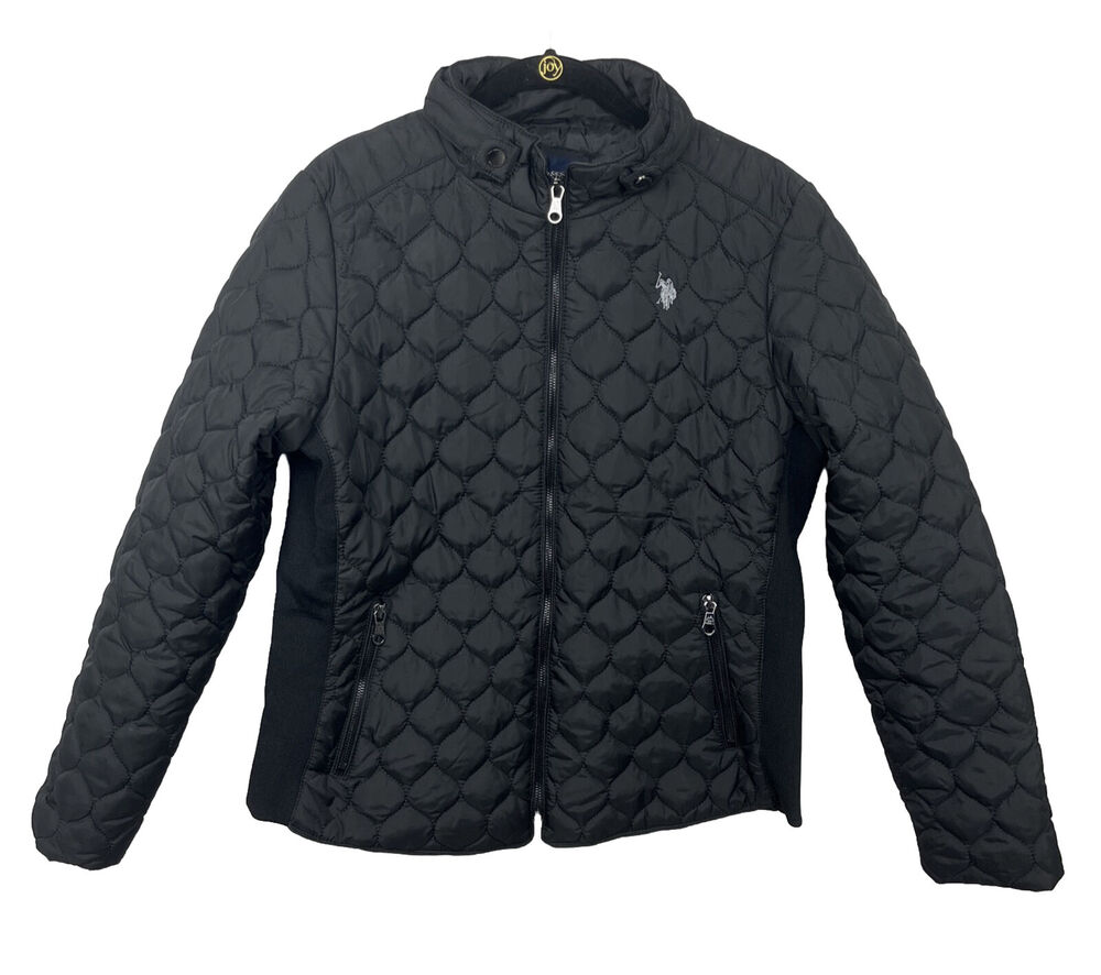 U.S. Polo Assn. Superior Quality Large Black Onion Puffer Jacket - Women